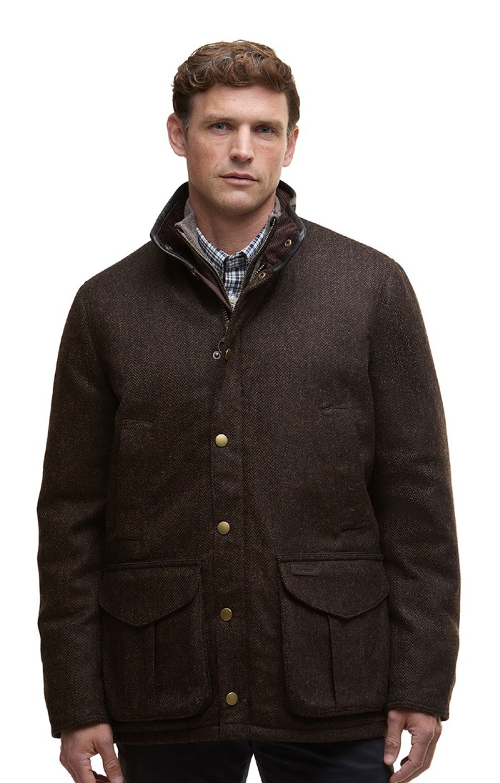 Mens Barbour Hereford Wool Tweed Jacket, Green - House of Bruar