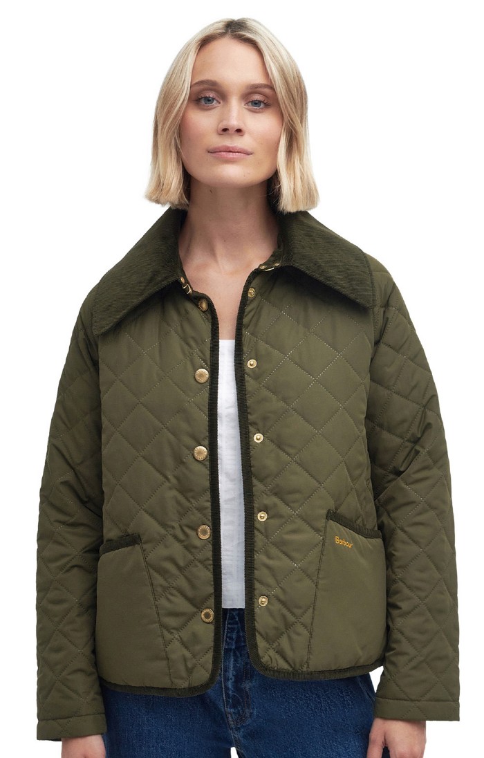 Ladies green barbour jacket sales