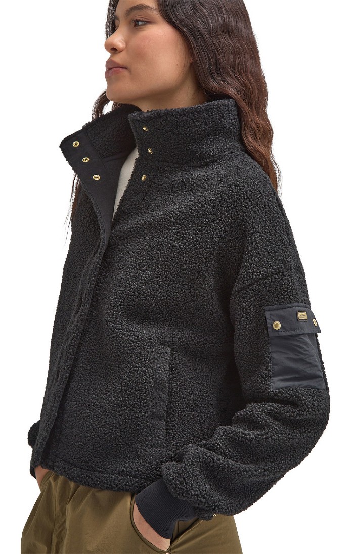 Black fleece bomber jacket hot sale