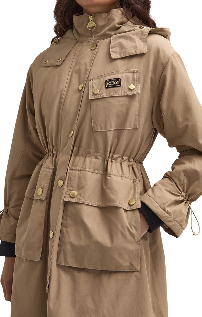 Ladies Barbour International Roberta Showerproof Trench Coat
