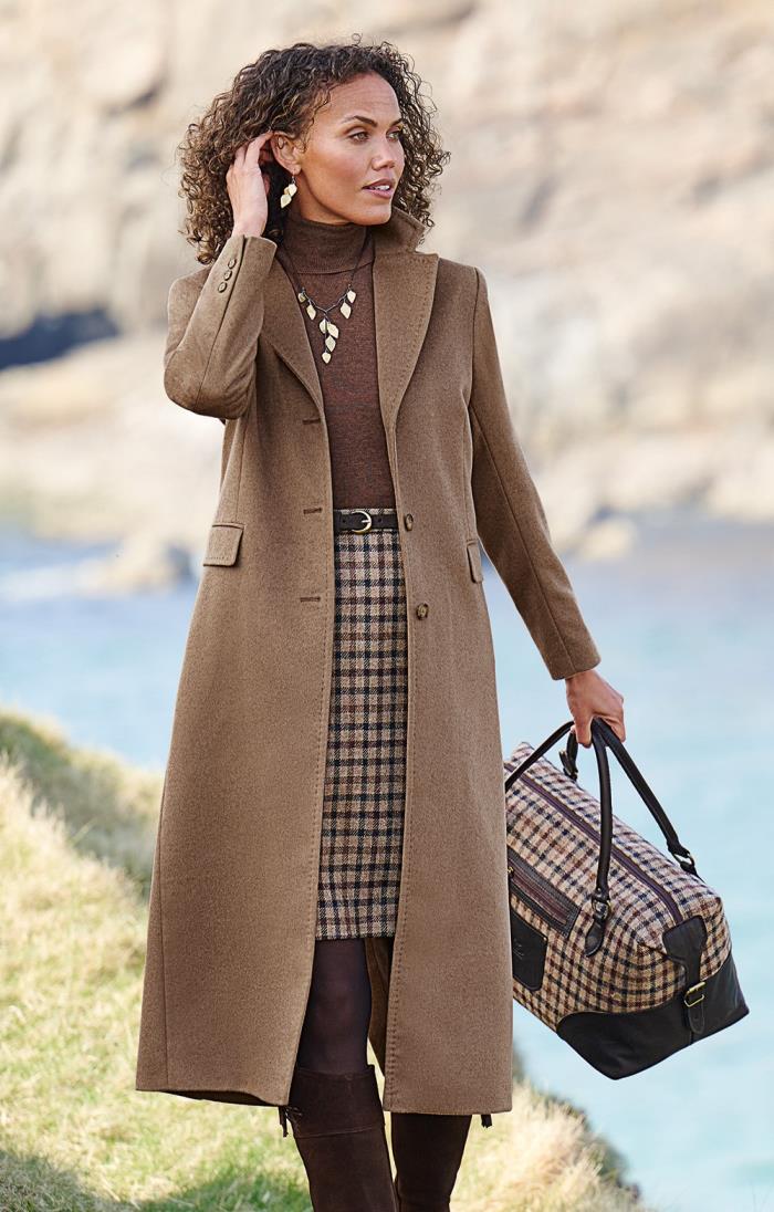 Single Breasted Full Length Cashmere Coat