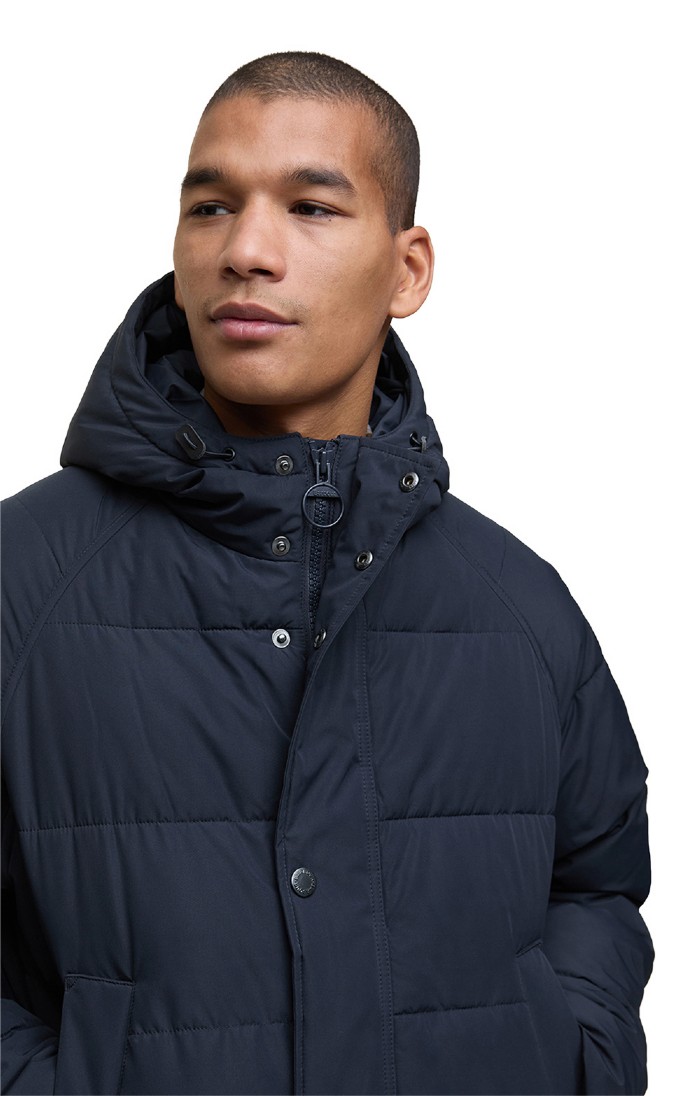 Men's Barbour Bedale Hood Puffer Jacket, Navy - House of Bruar