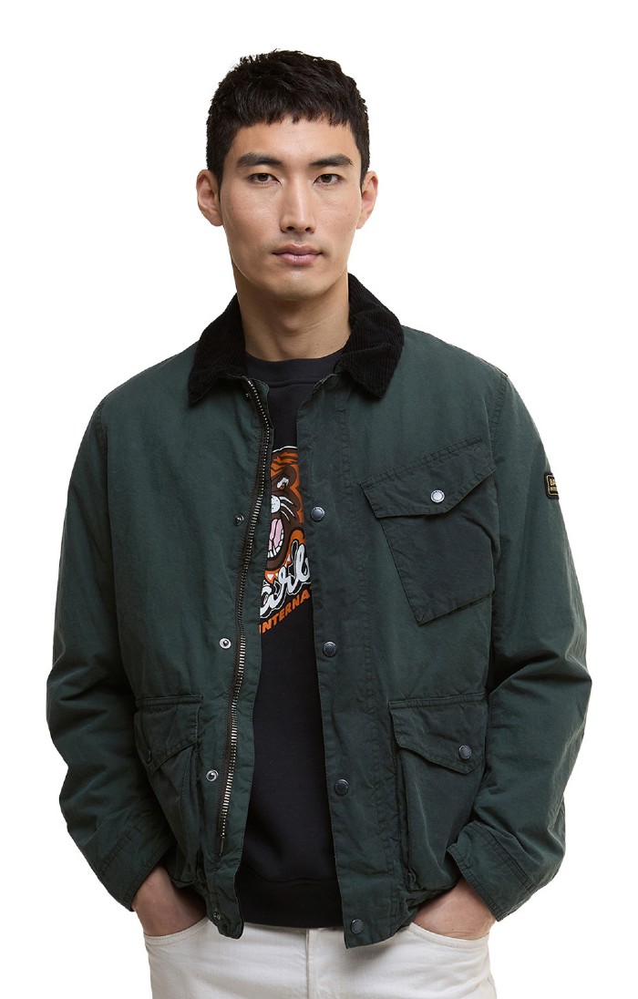 Men's Barbour International Drifter Washed Waxed Jacket, Yellow