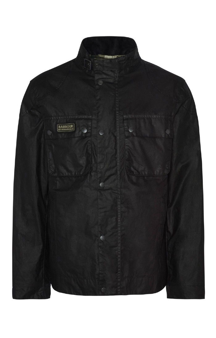 Men's Barbour International Merton Waxed Jacket, Black House of