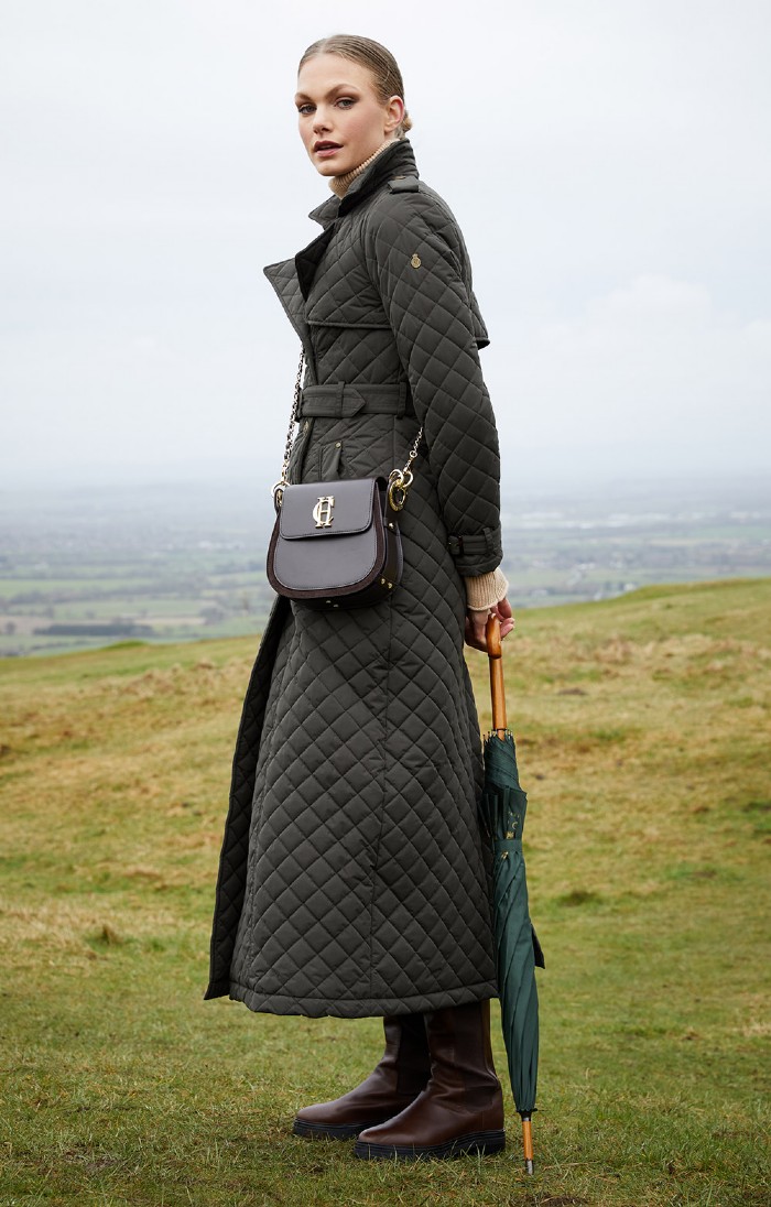 Ladies Holland Cooper Enstone Quilted Trenchcoat