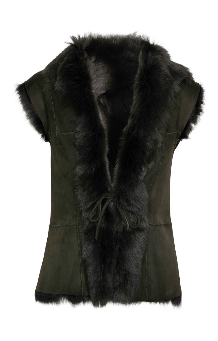 Ladies Lambskin Gilet, Brown House of Bruar