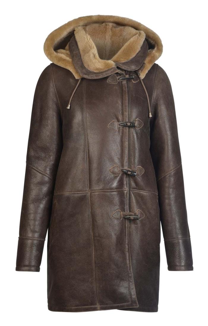 Ladies leather duffle coat sale