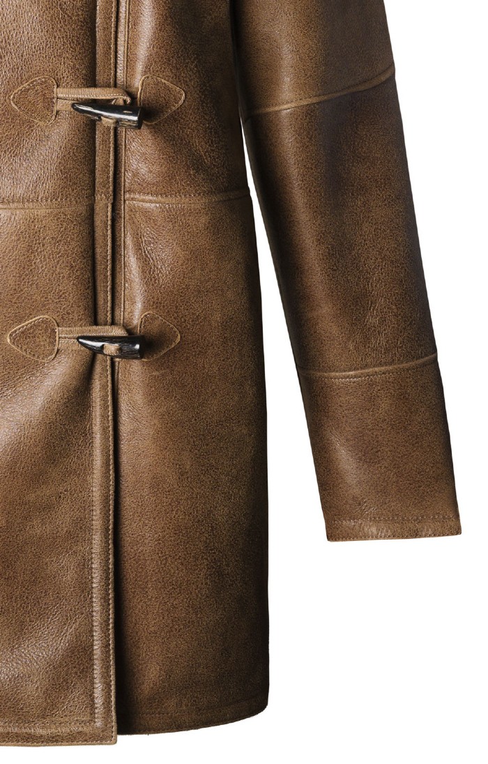 Ladies Sheepskin Duffle Coat, Brown House of Bruar