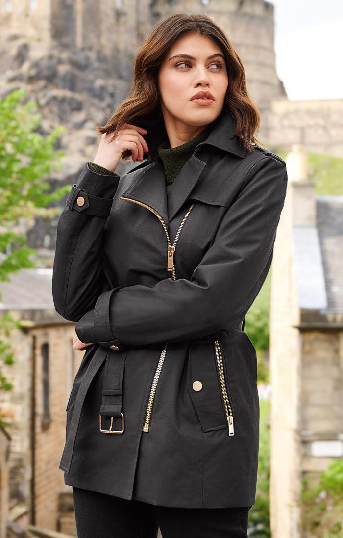 New Ladies Smart Long Glittery Quilted Sleeve Womens Black Cream Coat Jacket  SML | eBay