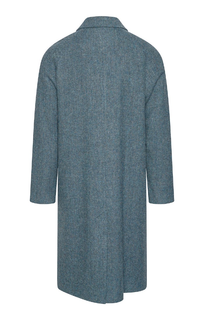 ジャケット・アウター DAIRIKU Rib Collar Tweed Raglan Coat Mens Raglan Sleeve British Tweed Coat, Grey - House of Bruar