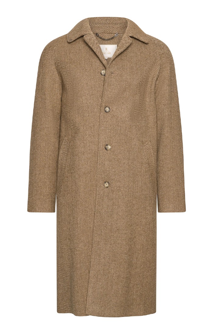 Mens Raglan Sleeve British Tweed Coat, Grey - House of Bruar
