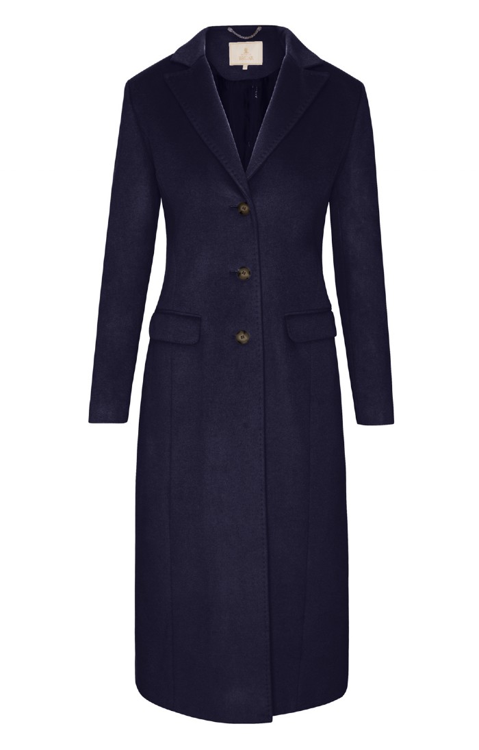 Navy wool cashmere coat womens outlet