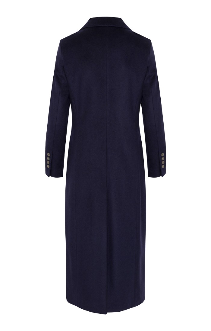 Cashmere Girls Navy Dress Coat Ladies Wool Cashmere Full Length