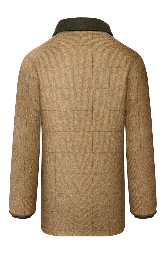 Men's Waterproof Scottish Saxony Tweed Sporting Coat, Green