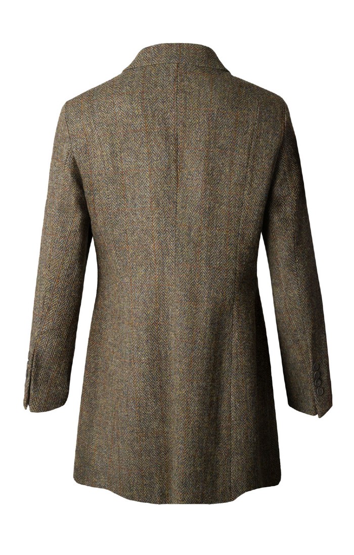 Ladies Herringbone Harris Tweed Swing Coat House of Bruar