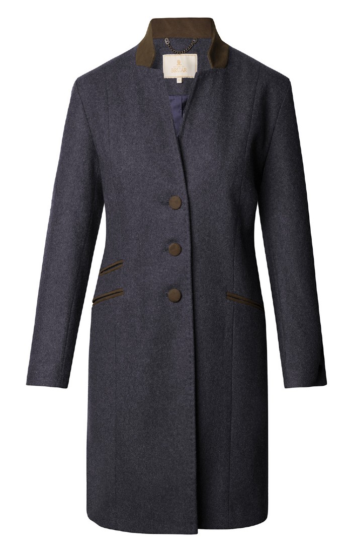 Ladies Alcantara Suede Trim Loden Coat House of Bruar