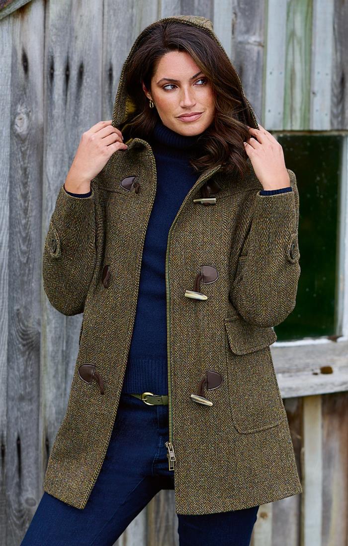 Ladies Harris Tweed Duffle Coat House of Bruar