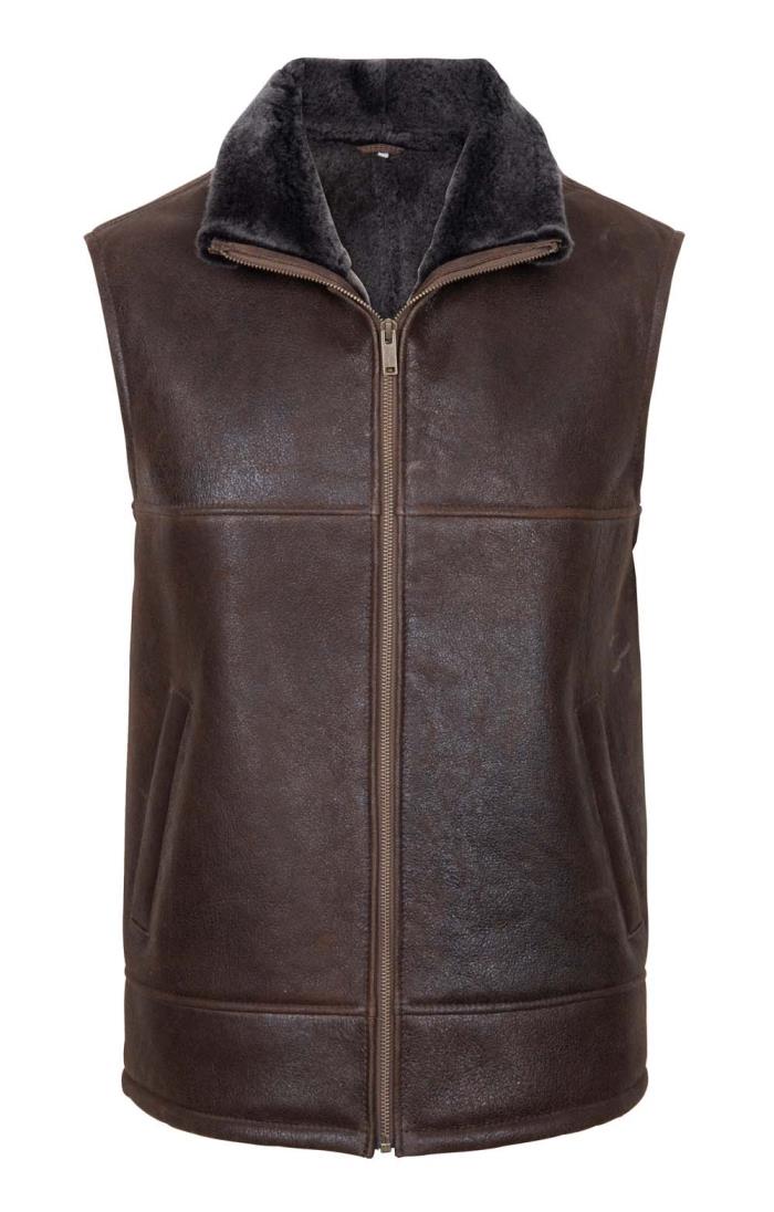 Mens sheepskin gilet for sale Clearance