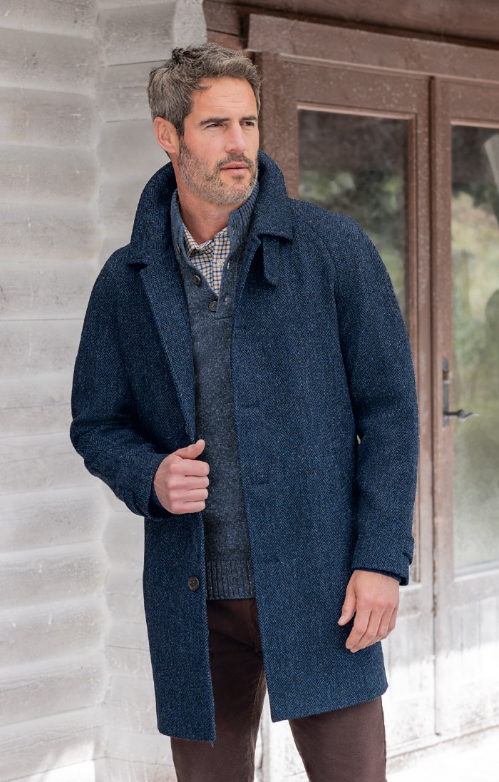 Men's Harris Tweed® 3/4 Raglan Coat - House of Bruar