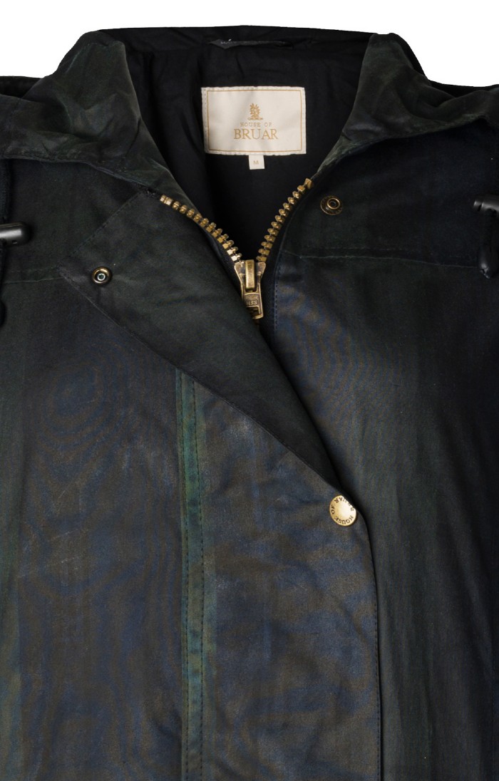 Ladies British Made Hooded Wax Jacket Green House of Bruar