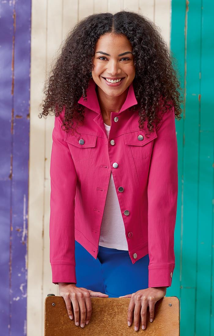 Light Pink Classic Cotton Denim Jacket | Roman UK
