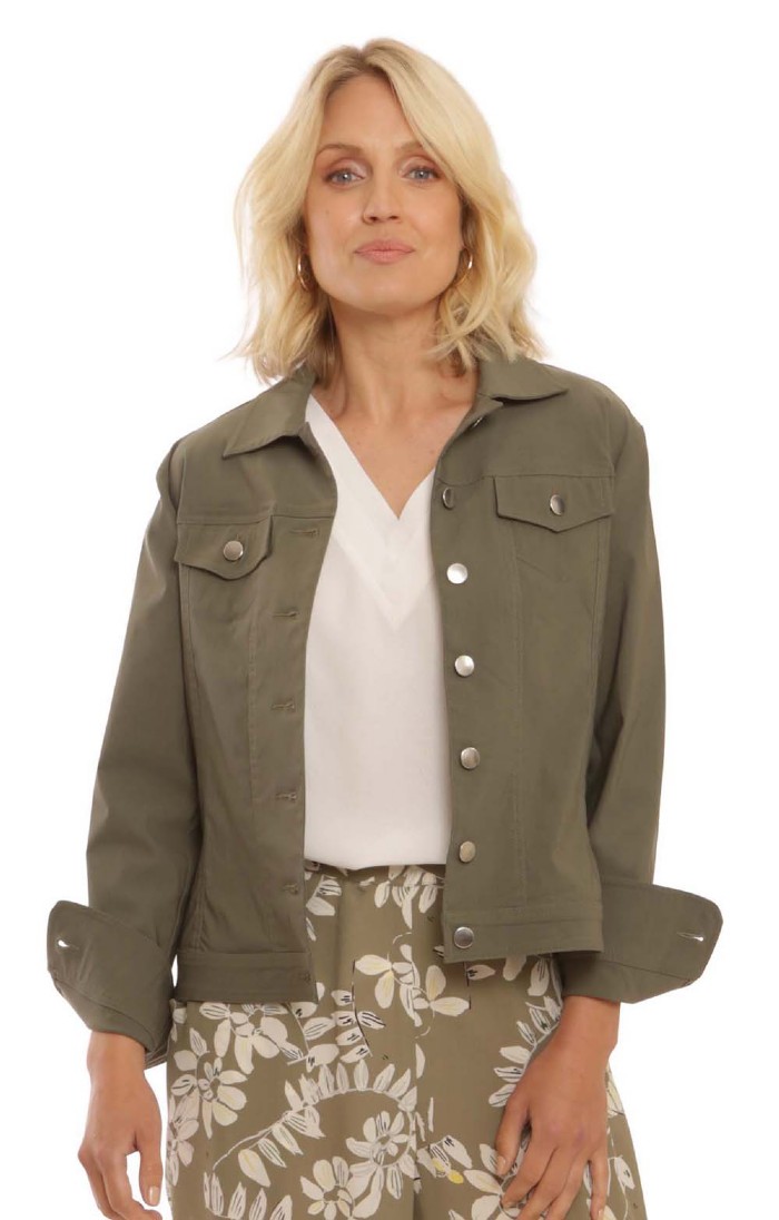 Ladies khaki denim jacket outlet