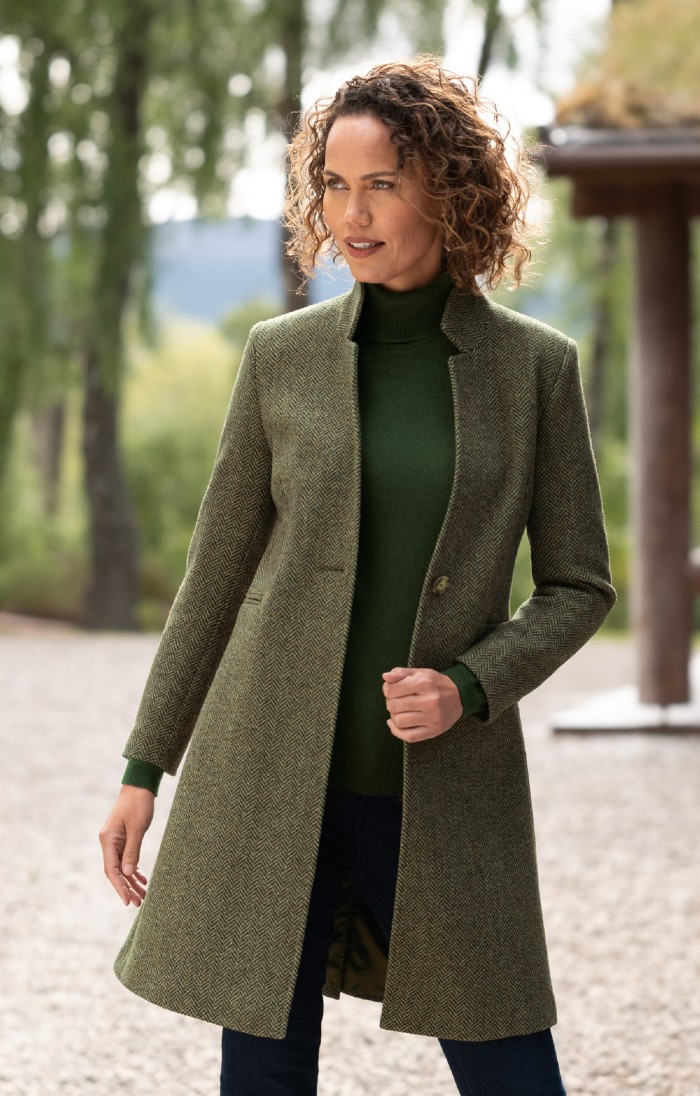 Ladies Herringbone Tweed Coat - House of Bruar