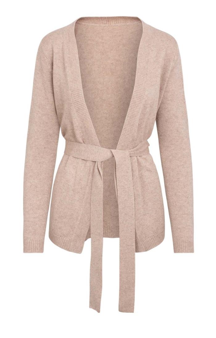 House of Bruar Ladies Silk Cashmere Wrap Cardigan - Natural