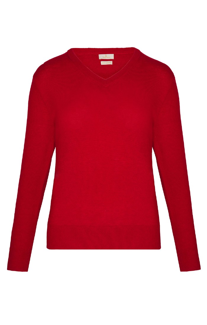 Ladies Munrospun Merino Cashmere V Neck House of Bruar
