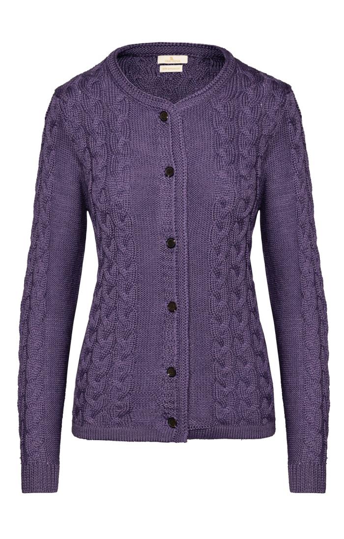 Ladies Pure New Wool Cable Cardigan - House of Bruar