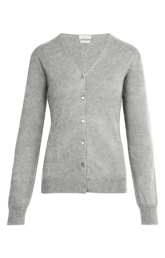Ladies Cotton & Cashmere V Neck Cardigan - House of Bruar 