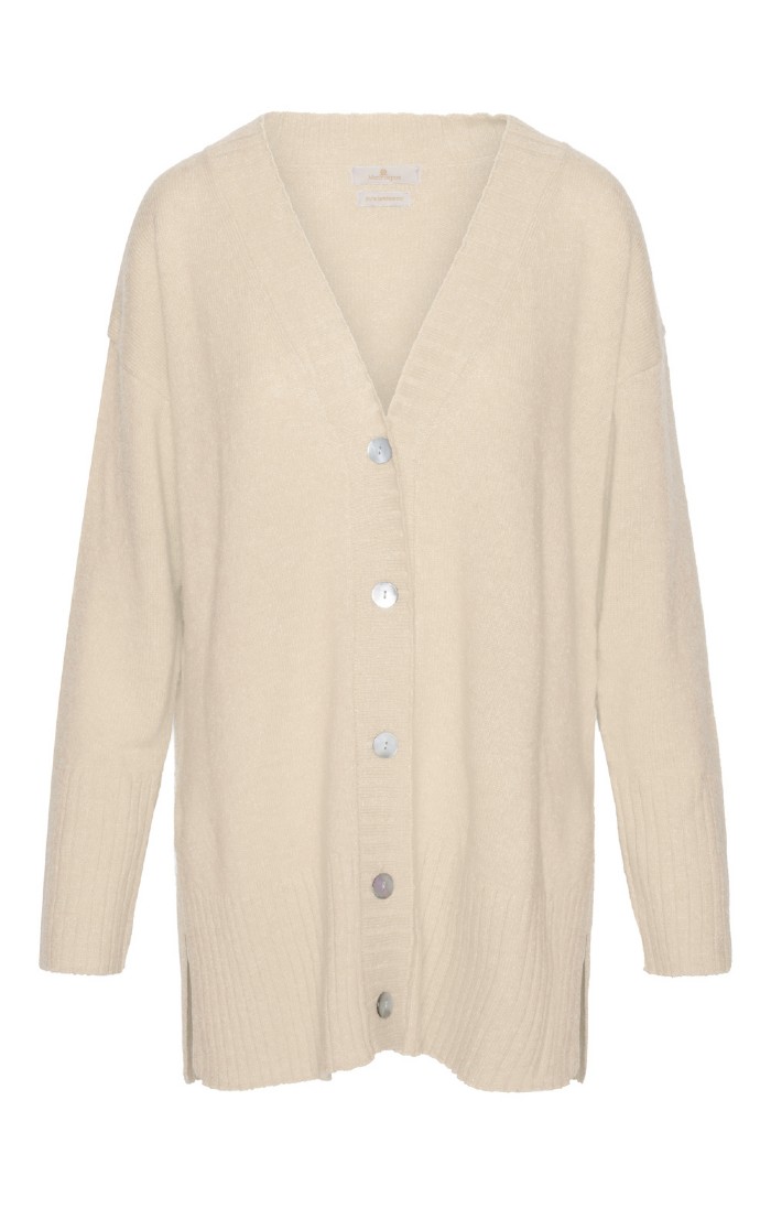 Ladies Lambswool Relaxed Cardigan, Brown - House of Bruar