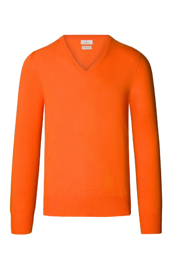 Mens orange v neck jumper outlet
