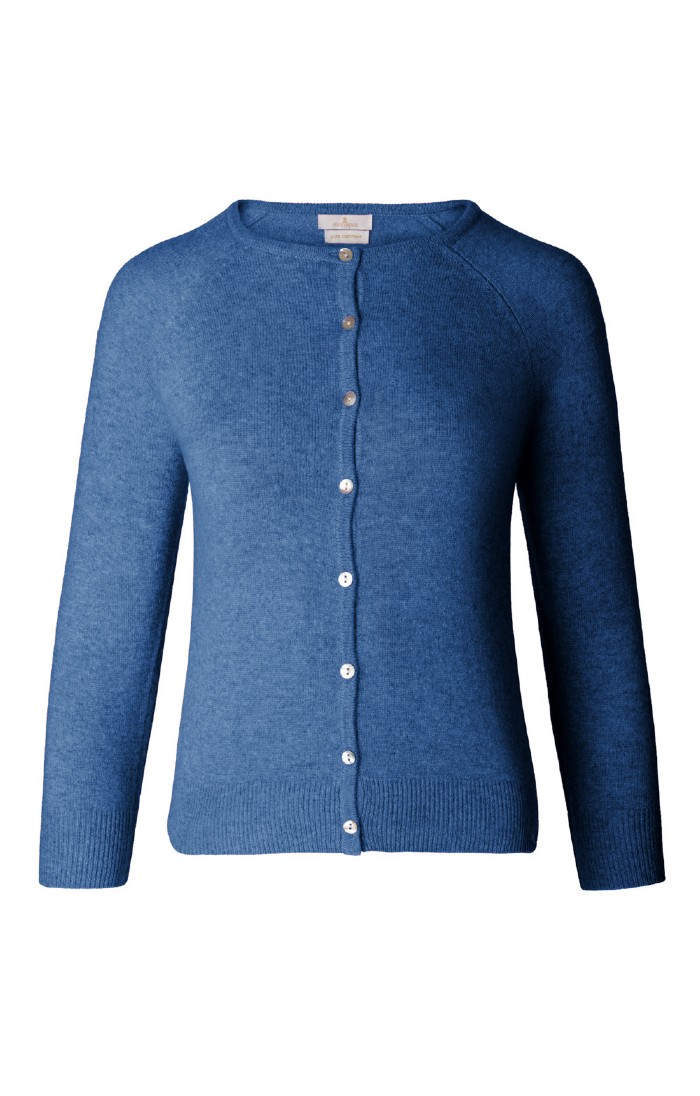 Ladies Munrospun Cropped Cashmere Cardigan, Pink - House of Bruar