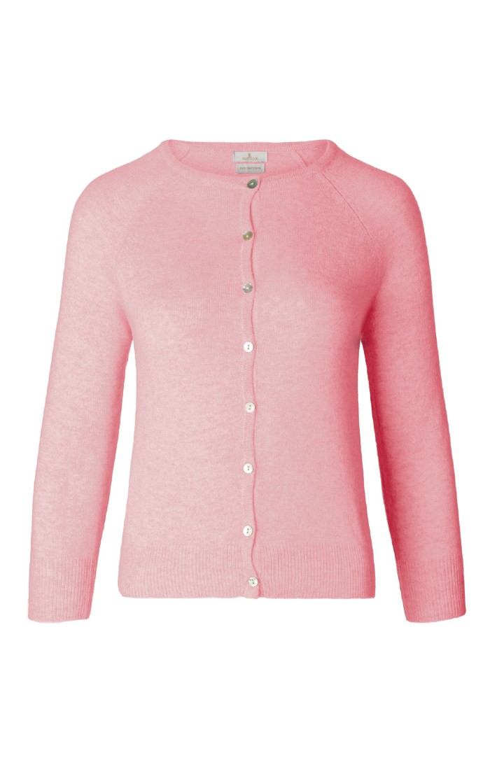 Ladies Munrospun Cropped Cashmere Cardigan, Yellow House of Bruar