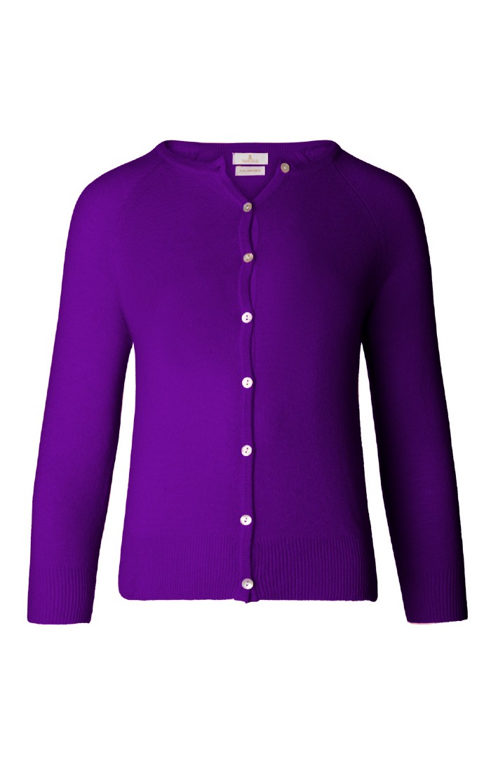 Ladies Munrospun Cropped Cashmere Cardigan, Black - House of Bruar