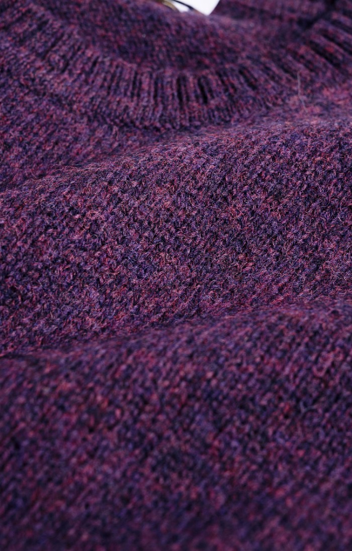 Ladies Munrospun Shetland Crew Neck Jumper, Purple House of Bruar