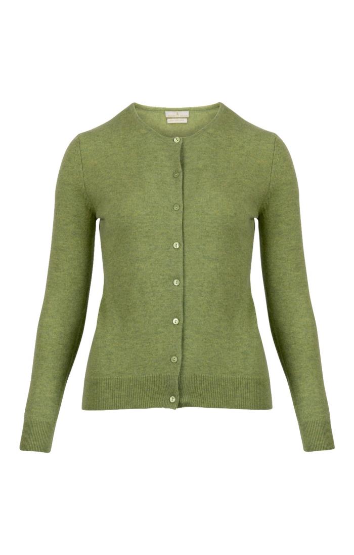 Ladies Cashmere 2 Ply Crew Cardigan House of Bruar