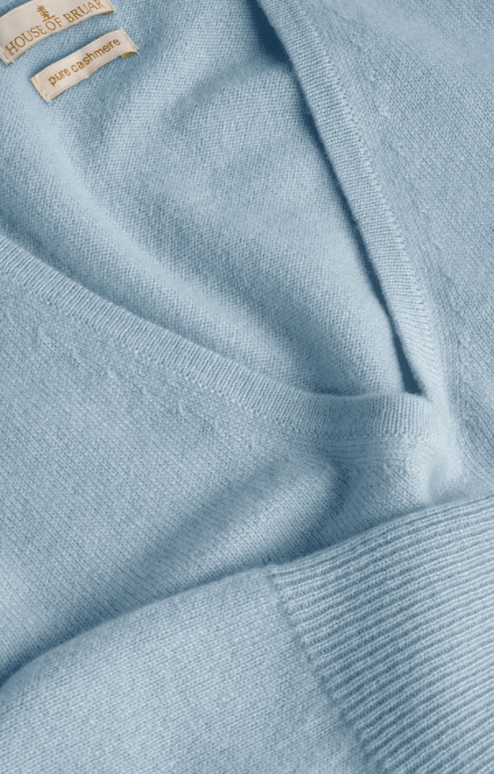 Ladies Cashmere Ply GreenV-Neck House of Bruar