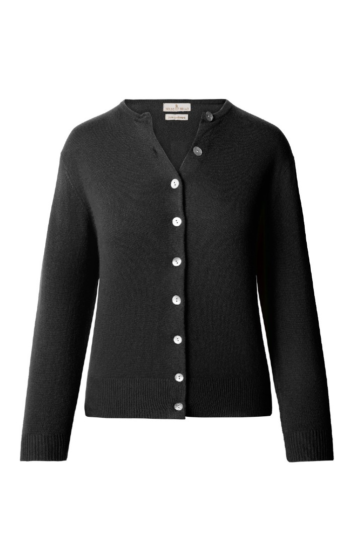 Ladies 2 Ply Cashmere Crop Cardigan