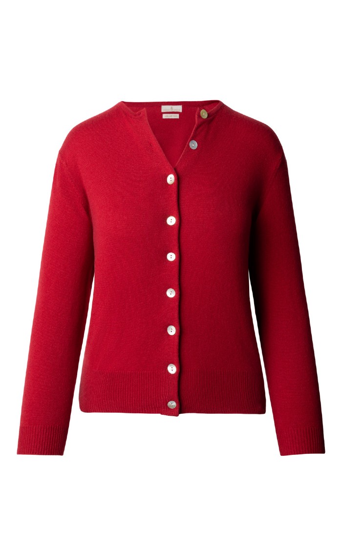 Ladies 2 Ply Cashmere Crop Cardigan
