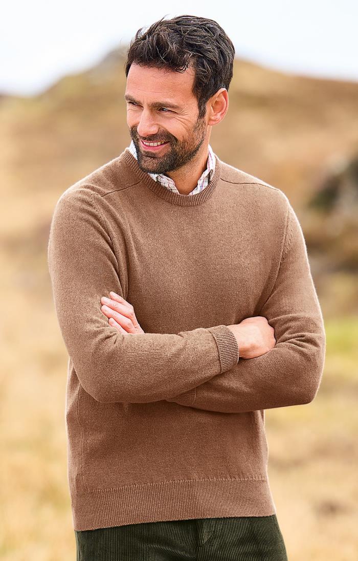 Mens Lambswool Polo Neck Jumper