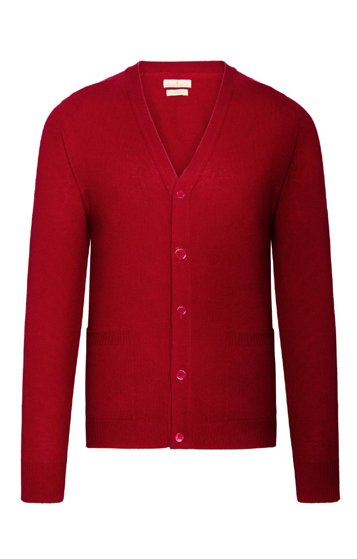 Mens House of Bruar , Red2Ply Lambswool VNeck Cardigan House of Bruar