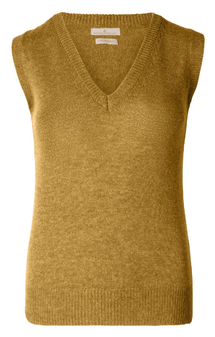 Ladies Country Lambswool Slipover, Yellow House of Bruar
