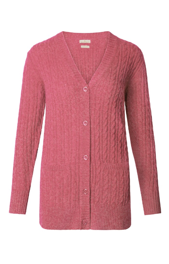 Ladies Country Lambswool Cable Cardigan