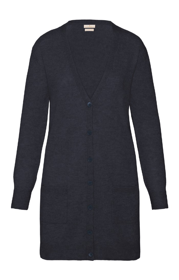 Ladies Country Lambswool Boyfriend Cardigan Navy House of Bruar