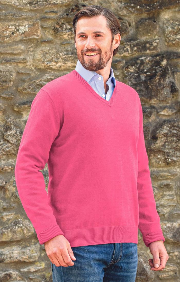 Mens cotton v neck sweaters sale