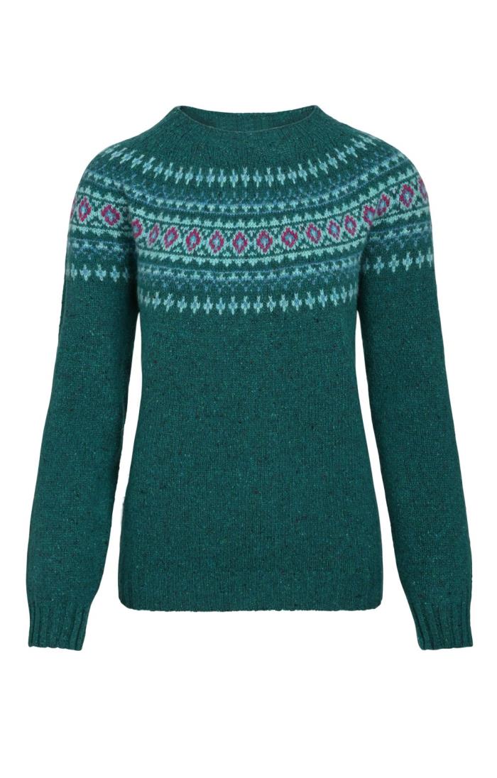 Ladies Lambswool Fairisle Crew Neck Jumper House of Bruar