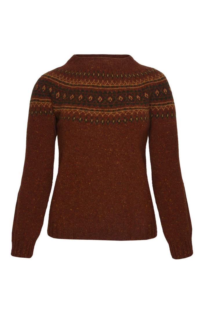 Ladies Lambswool Fairisle Crew Neck Jumper House of Bruar