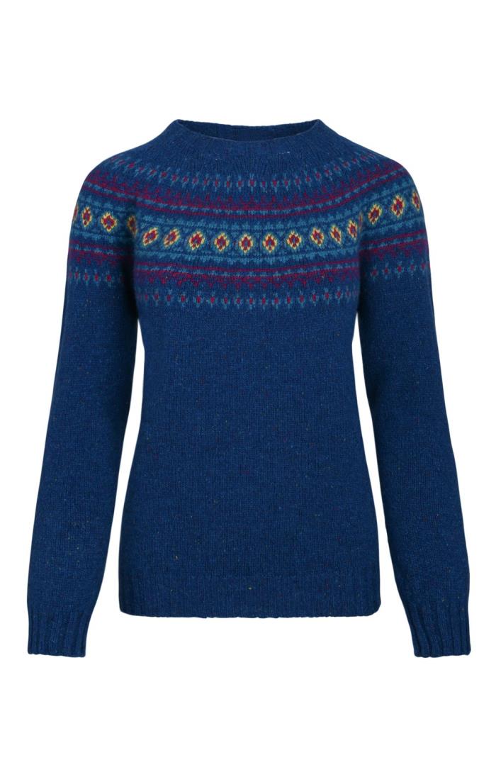 Ladies Lambswool Fairisle Crew Neck Jumper House of Bruar